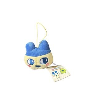 Tamagotchi Kiddleton Face Mascot Plush Hanging Charm Blue White NWT Bandai